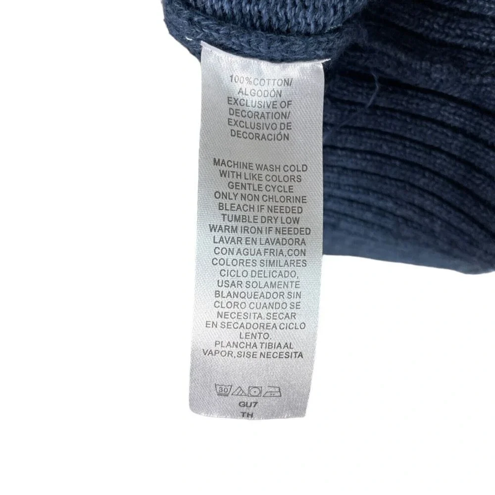 Dockers‎ 1/4 Zip Sweater Mens XXL Blue Midnight Textured Cotton Pullover NEW